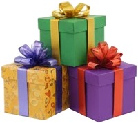 a group of colorful boxes with bows and ribbons.jpg